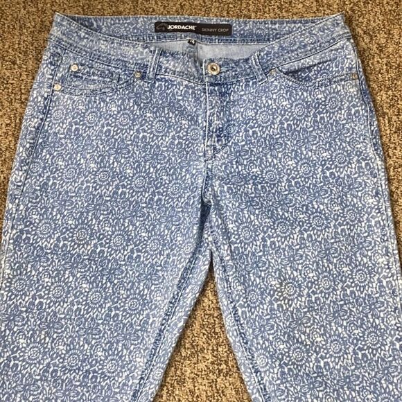 SALE OF JORDACHE SKINNY CROP WOMEN FLORAL JAMES SIZE 14 - Picture 5 of 13